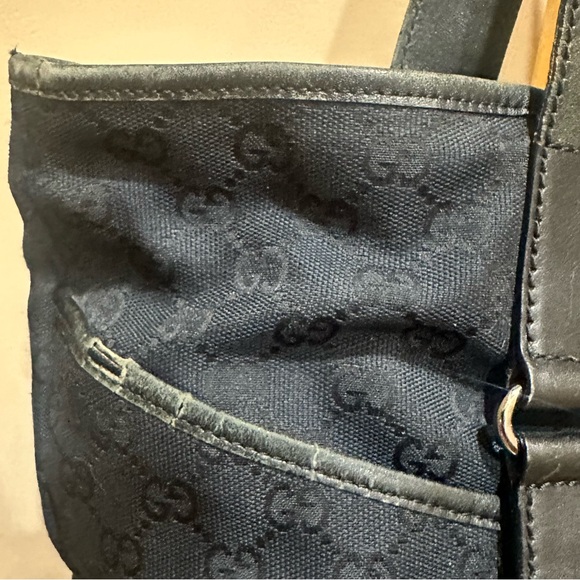 Gucci GG Webbed Black Monogram Large Tote - Picture 16 of 16